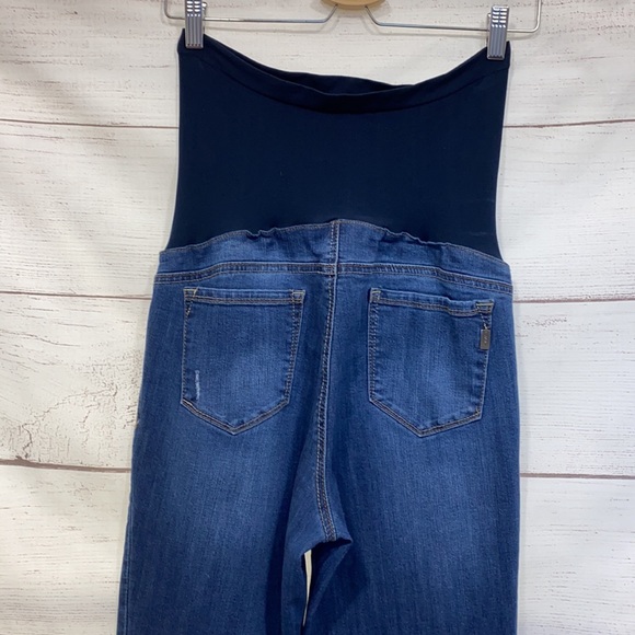 1822 brand maternity jeans boyfriend fit distressed full panel distressed 30” - Picture 6 of 11